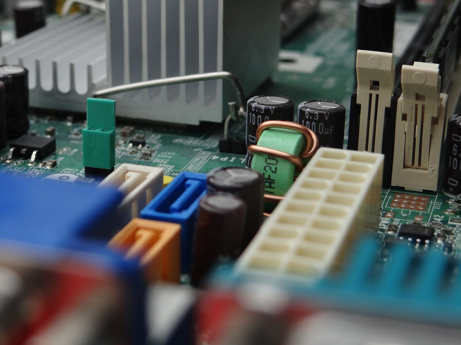Close-up of a computer circuit board